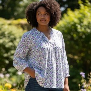 NWOT TALBOTS‎ FLORAL PIN TUCKED BLOUSE SIZE 2XL